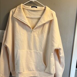 Cream Quarter-Zip Sweater